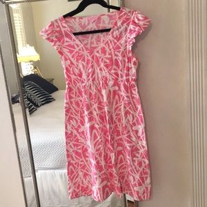 Lilly Pulitzer Pink Floral Cotton Dress Sz XS